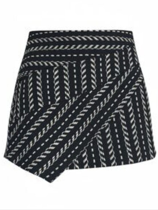 Haute Rogue Dresses & Skirts - Haute Rogue Susan Geometric Mini Skirt Women's Sz. M asymmetrical Front overlay